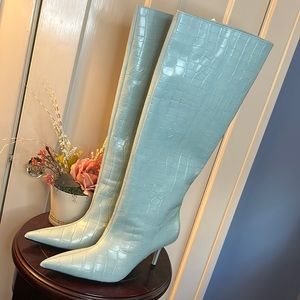 Knee high reptile boot